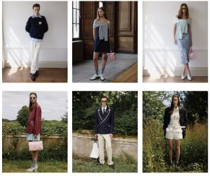 Model wearing Daniel Fletcher’s Mithridate Pre-Spring 2026 collection, showcasing pastel tones and layered summer textures